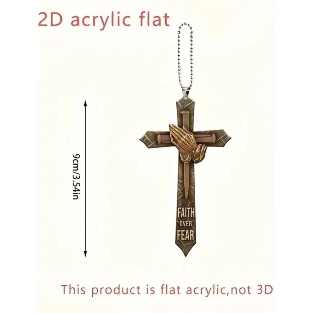 Cross Prayer Car Mirror Ornament - Brand New